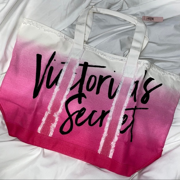 NWT Victoria’s Secret Frayed Ombré Tote Bag - Picture 3 of 4